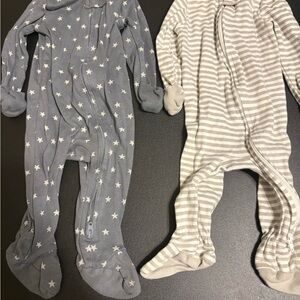 Cloud Island Blue Star and Gray Stripe Footies